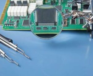 Circuit board with IC chips Circuit board with chips on it